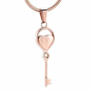 Pendentif La Clé de mon Coeur - Or rose