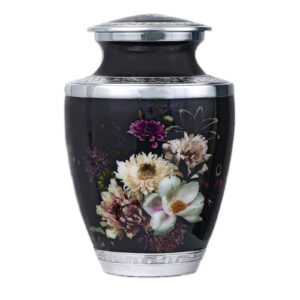 Urne funéraire en aluminium - Doux bouquet