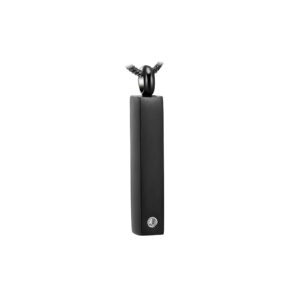 Pendentif Tube rectangulaire zircon - Noir