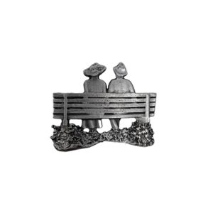 Appliqué en laiton – Amoureux – Argent antique