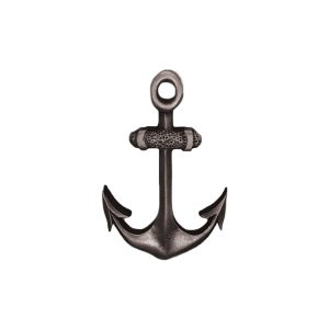 Appliqué en laiton – Ancre – Argent antique