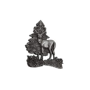 Appliqué en laiton - Chevreuil - Argent antique