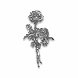 Appliqué en laiton – Duo roses – Argent